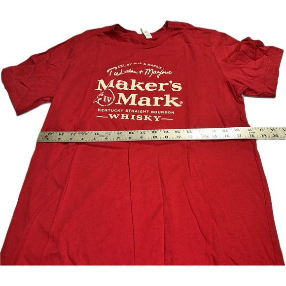 Maker's Mark Whiskey Signature Label‎ T-Shirt Red Size Large Unisex - Picture 4 of 4